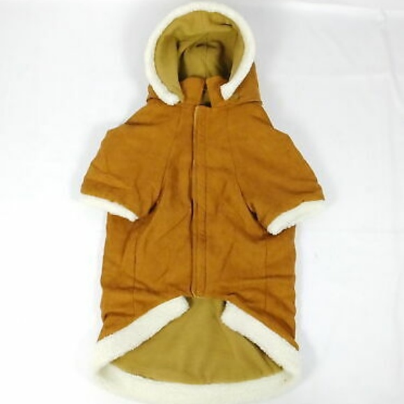 Polyester Hooded Sherpa Dog Coat Jacket-XL 24" - Picture 3 of 7